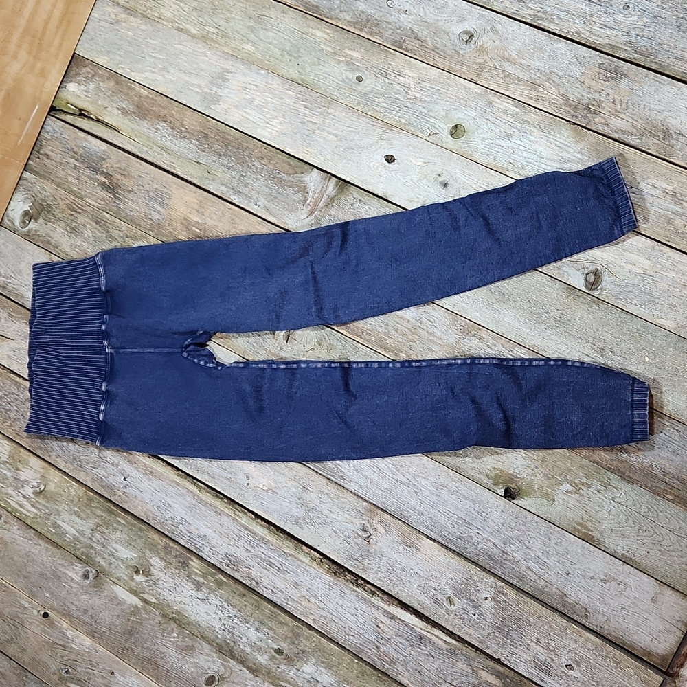 Free People High Rise 7/8 Length Good Karma Leggings Washed Navy M/L NEW FP102 - Picture 6 of 15